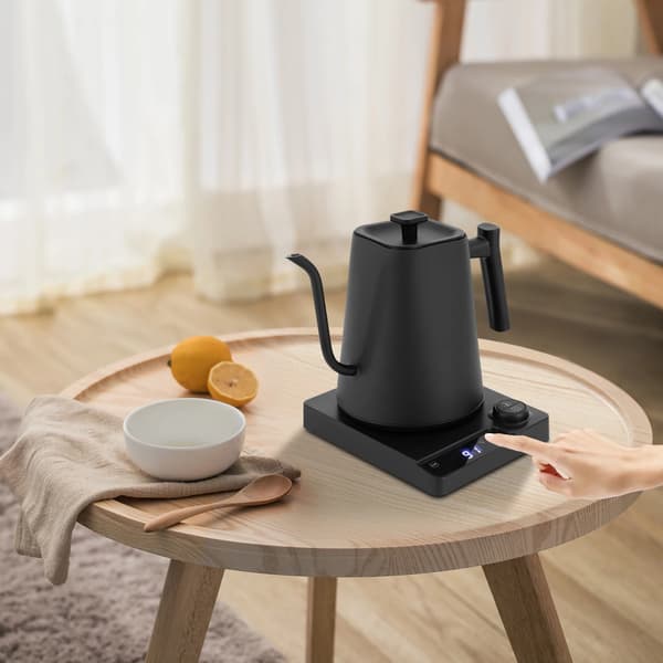 Elkedel, Hurtig Kogning, Gåsehalsspir Design,sort