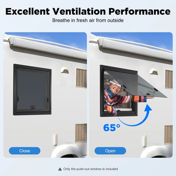 RV Skydedør, Holdbart Design, Fremragende Ventilation,sort