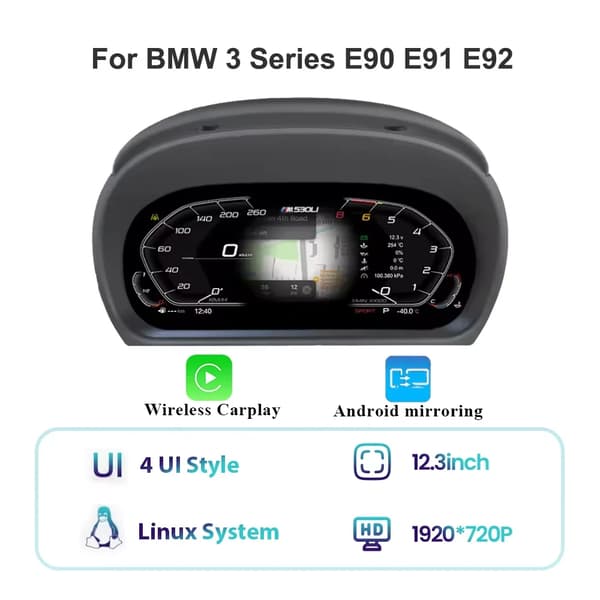 Digital Dashboard Cluster, Trådløs Forbindelse, Plug & Play Installation,Understøttelse af CarPlay