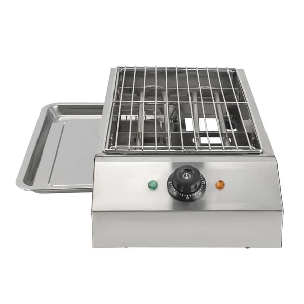 Elektrisk Grillspis, Justerbar Temperatur, Mångsidig Matlagning,Silver