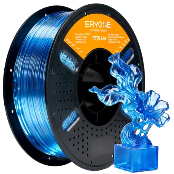 3D-printer filament, 1,75 mm diameter, holdbar og fleksibel,Tran Blå-4kg