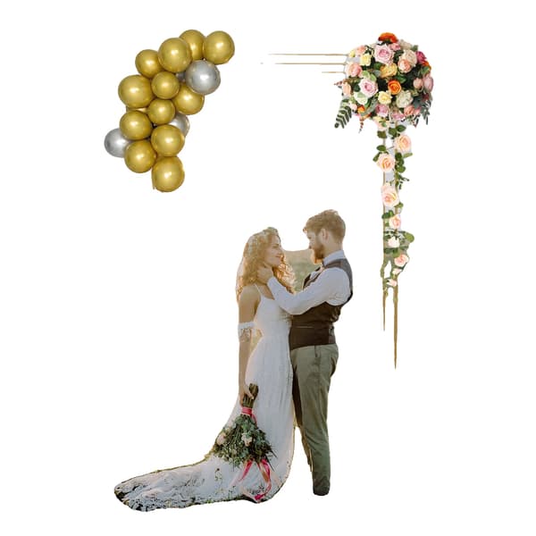 Bröllopsblomsterställ, 2,8 m rektangulär ram, stålmaterial, golvmontering, bärförmåga 10 kg, modern stil