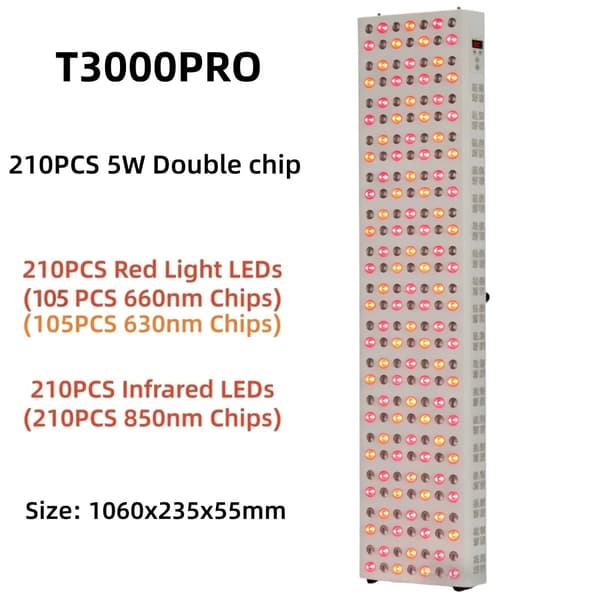 LED Lysterapi Panel, EU Stik, Anti-Aldring og Smertelindrende Behandlinger,T3000PRO