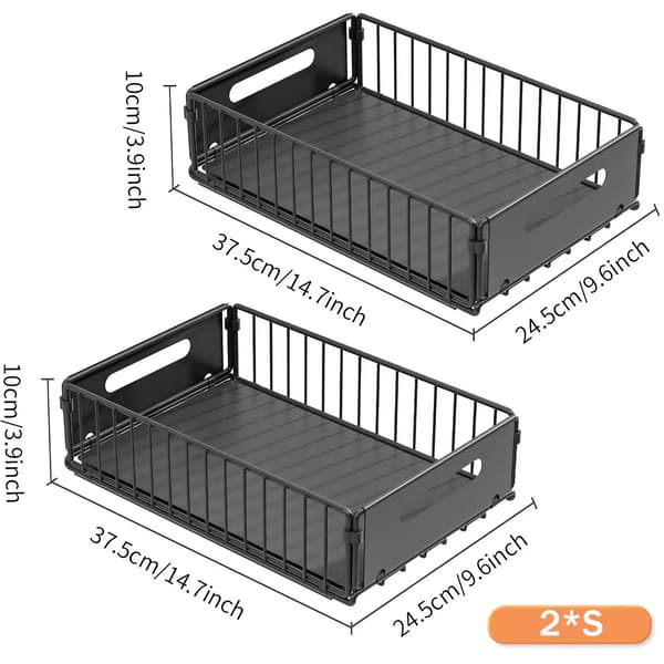 Skab Organizer, Dobbelt Lag Utræk, Justerbart Design,2Pcs Lille