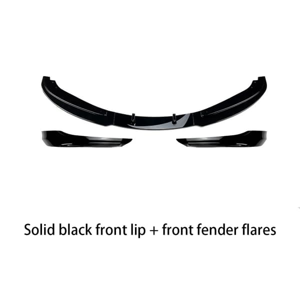 Front Bumper Splitter, Aerodynamisk Design, Nem Installation,Glans Sort