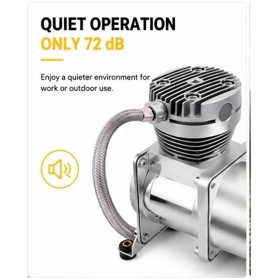 Luftkompressor, 200 PSI, Ultra-Stille Drift,Sølv