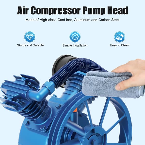 Luftkompressor Pumpehoved, 175 PSI, Effektiv Ydelse,Blå