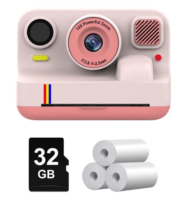Børns Kamera, 48MP Sensor, Bluetooth Forbindelse,Pink