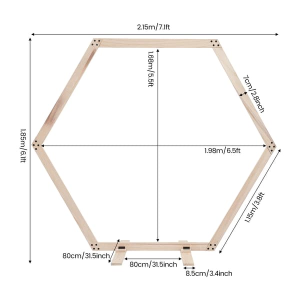 Bakgrundsställning, Naturligt Trä, Hexagonal Design,Trä
