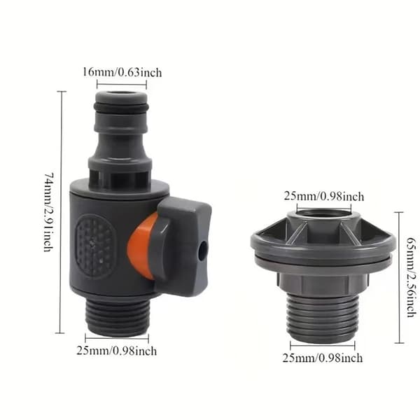 Vandtankadapter, gevindforbindelse, hurtigtilslutningsdesign,Grå
