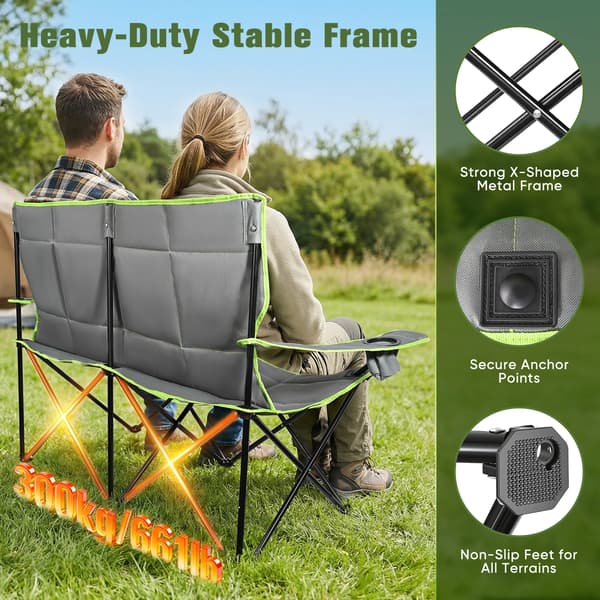 Campingstol, Hög Ryggstöd, Bärbar Fällbar Design,grön