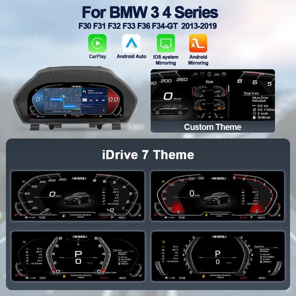 Digitalt Instrumentpanel, CarPlay & Android Auto Support, Realtidsnavigation,F30 Carplay version