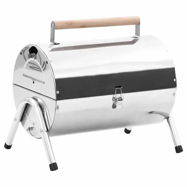 Kolgrill, Bärbar Design, Dubbel Matlagningsgaller,Silver