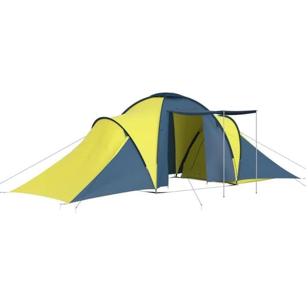 Campingtält, Rymligt för 3-4 Användare, Hållbar Polyesterfiber,MULTI