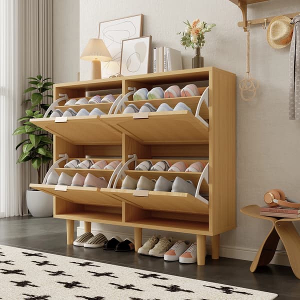 Sko Skab, Multifunktionelt Design, Åndbare Rattan Døre,Koreansk stil