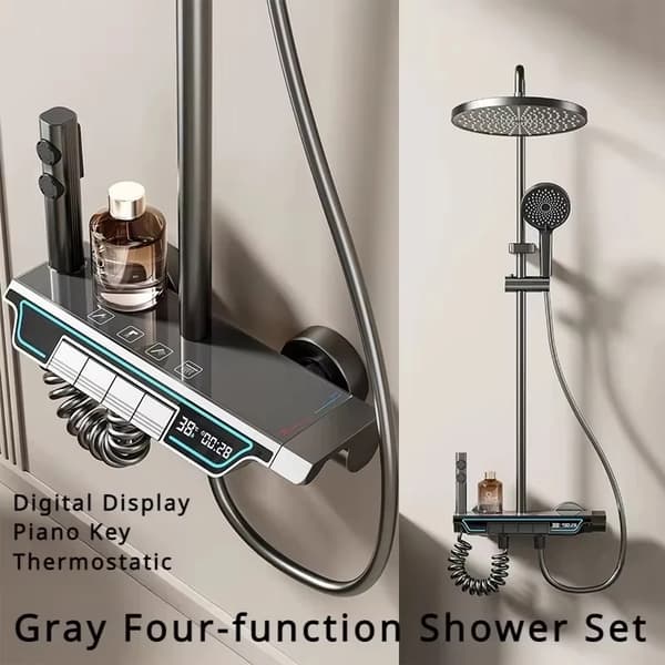 Duschset, Digital Display, Ambient Ljus,Ljusgrå