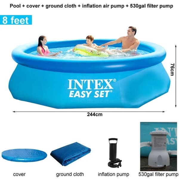 Oppustelig Swimmingpool, Nem Opsætning, Holdbare Materialer,Pool med alle tilbehør
