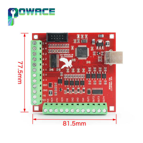 CNC Rörelsekontroller, 4 Axlar Stöd, 100KHz Frekvens, CE Certifierad, PCB Material, Dimensioner 7.5 x 5.5 cm