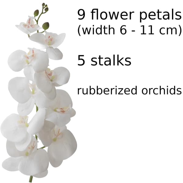 Konstgjord orkidé, dekorativ blomsterarrangemang, lättskött design,VIT