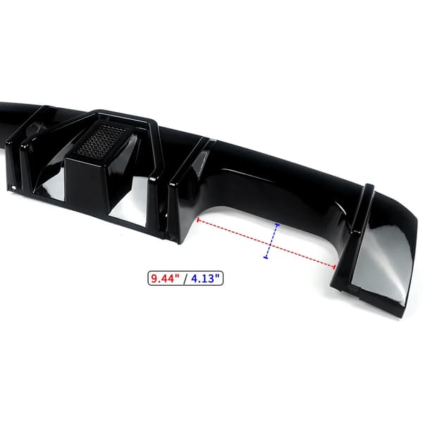 Bageste kofanger diffuser, LED lys, glans sort,Glansende Sort