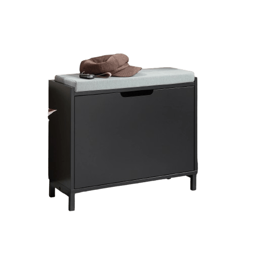Sko Skab, Kompakt Design, Justerbare Opbevaringsrum,sort