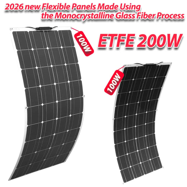 Solpanel, Fleksibelt Design, Høj Effektivitet,200W