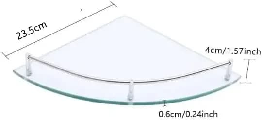 Hjørneglas hylde, vægmonteret, holdbart design,Klar