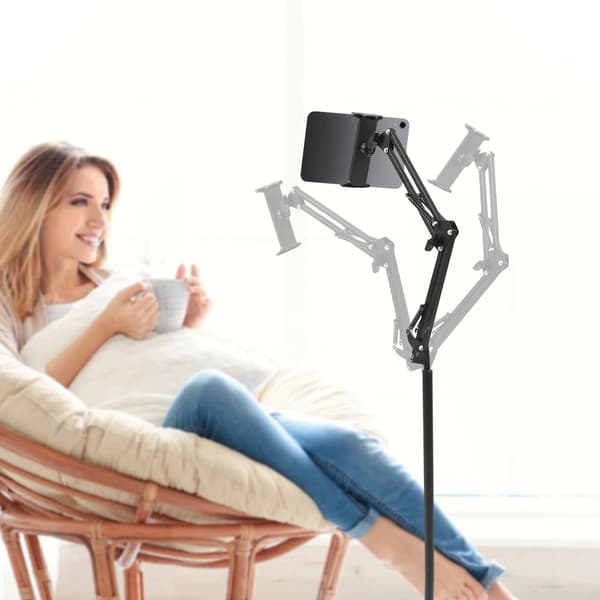 Tablet Ställ, 360° Rotation, Justerbar Höjd,svart