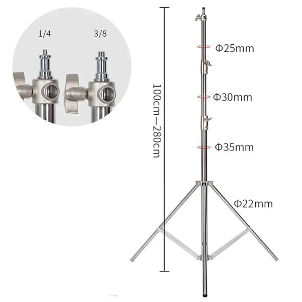 Lysstativ, Justerbar Højde, Letvægtsdesign,280cm