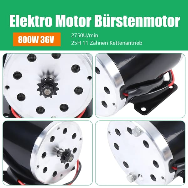 Elektrisk motor, 36V, 800W effektudgang,sort