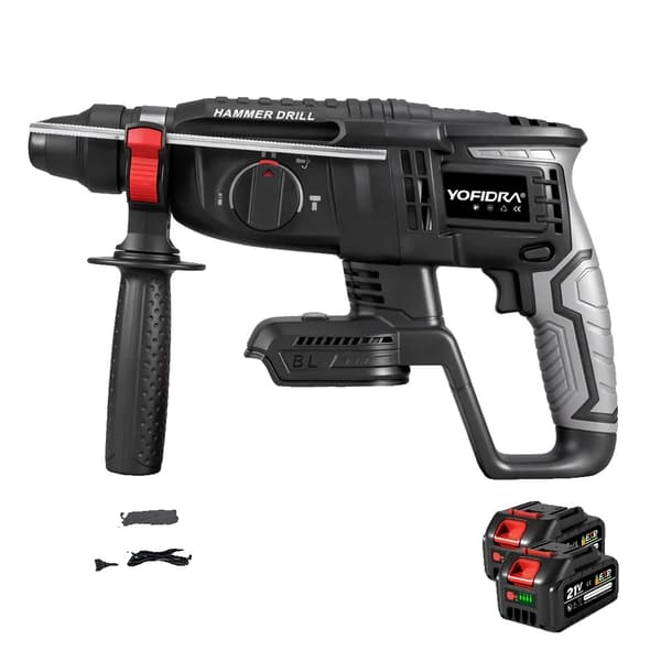 Rotationshammare, borstlös motor, multifunktionsverktyg, 2XBatteri Set-D