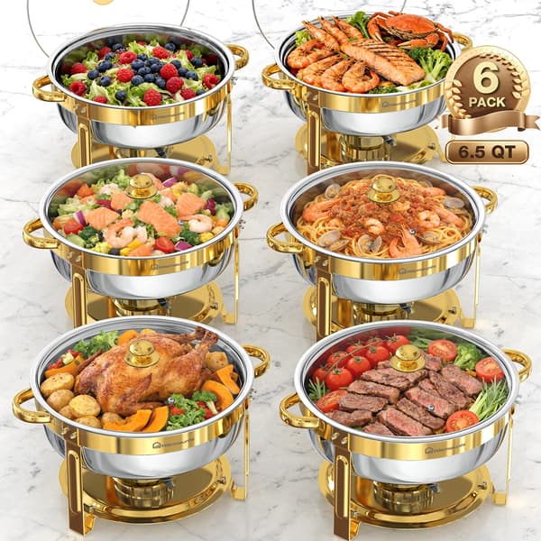 Chafing Dish, Rostfritt Stål, Elegant Design,6PCS