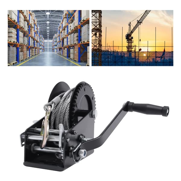 Håndvinsch, 3500 lbs kapacitet, ergonomisk design,sort, 10M kabel