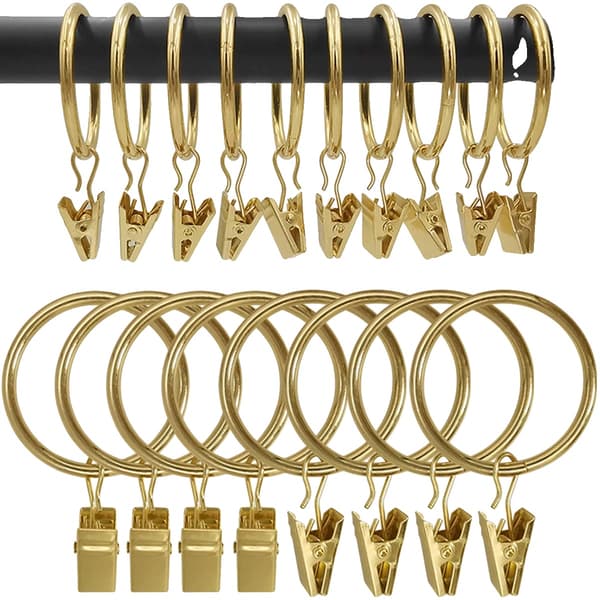 Gardinstang Klemmer, Retro Design, Holdbart Krystalmateriale,60Pcs, Gylden-a