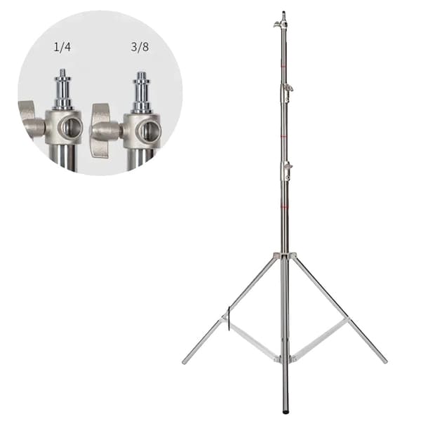 Tripod, Justerbar Højde, Holdbart Rustfrit Stål,2.8M Sølv Tripod