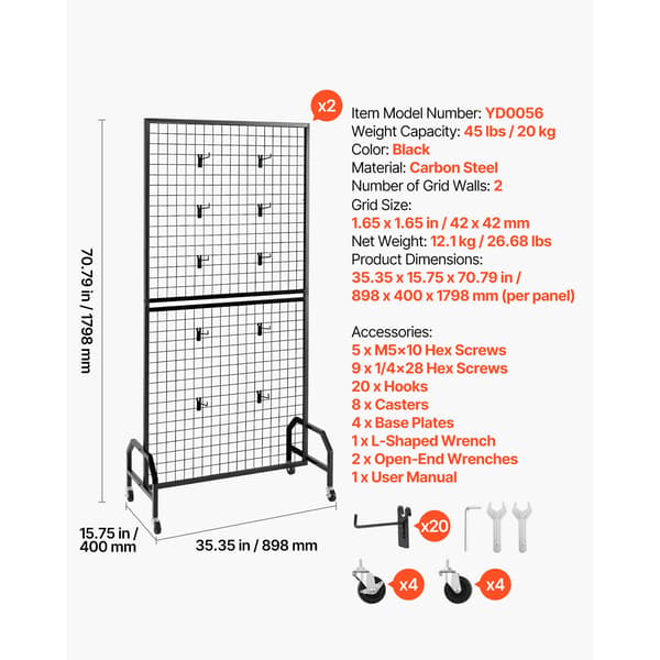 Display Rack, Stål Konstruktion, Bærbar Design,70-80 tommer 2 pakker