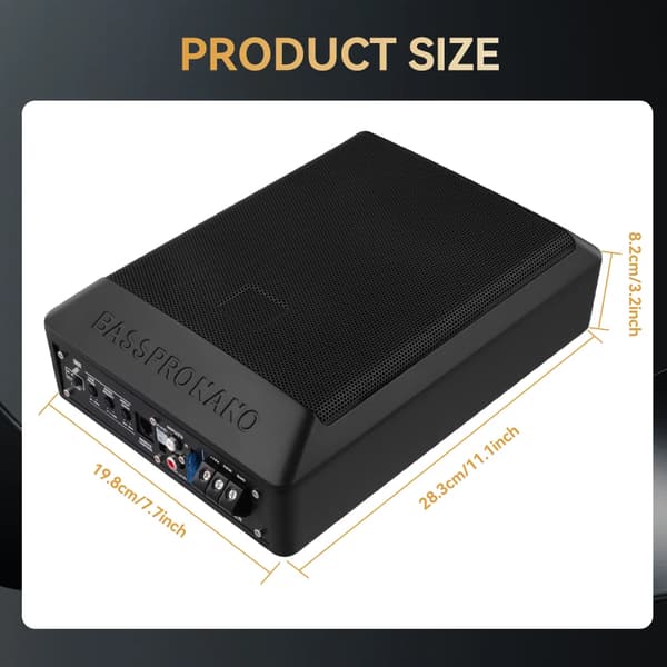 Bil Subwoofer, Integreret Forstærker, Dyb Bas Lyd,10inch