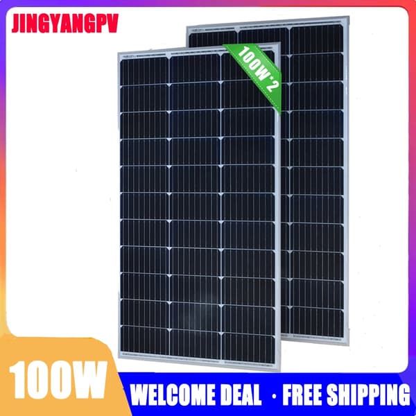 Solpanel, Høj Effektivitet, Holdbart Design,2PCS 100W