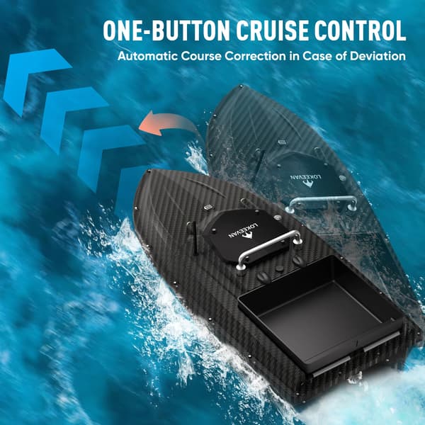 Bait Boat, Dobbelt Motor Kraft, GPS Navigation,Sort