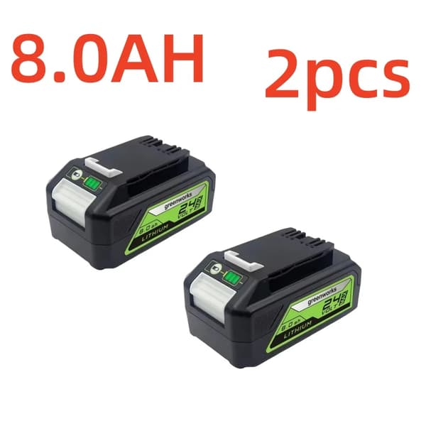 Lithium Ion Batteri, 8.0Ah Kapacitet, IP54 Vandtæt,2pcs