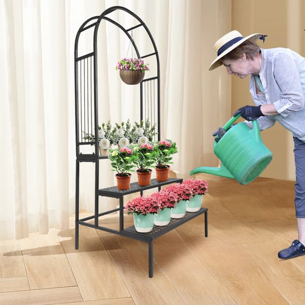 Plantebord, Tre-niveau Design, Åben Struktur,sort