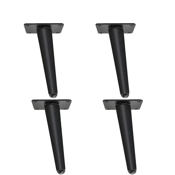 Möbelben, Solid Metall, Mid-Century Modern Design, 4st 17cm Svart Sned
