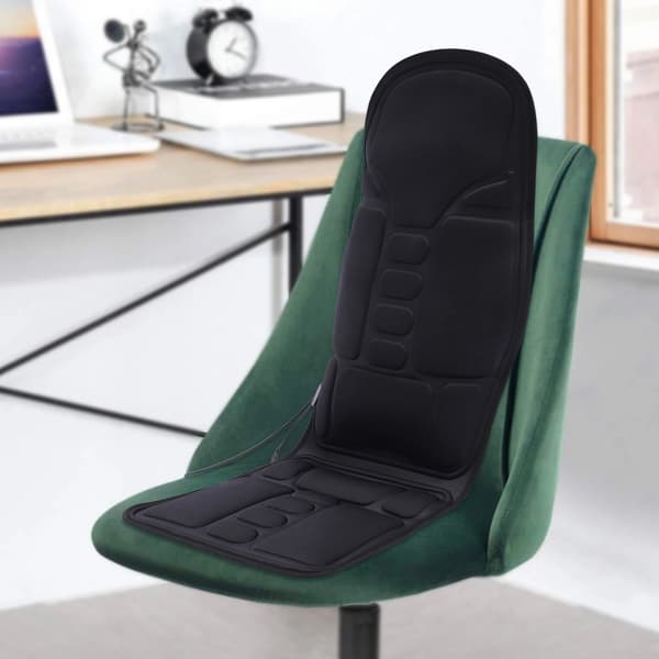 Massagefåtöljkudde, Värmefunktion, Bärbar Design,svart