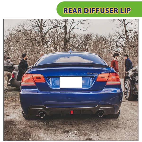 Bageste kofanger diffuser, LED bremselys, ABS plastkonstruktion,Kulfiberlook