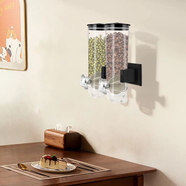 Cereal Dispenser, Vægmonteret, 3L Kapacitet,sort