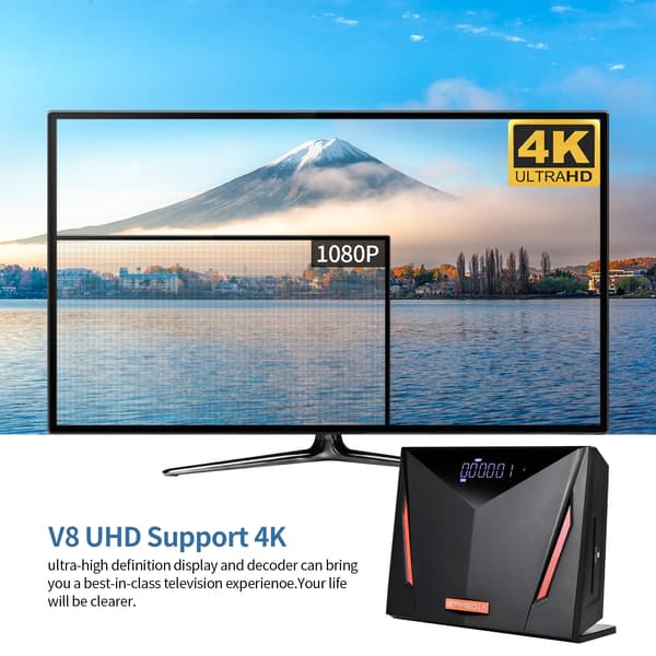 Satellitdecoder, 4K Ultra HD, Inbyggt WiFi,EU-plugg, GTMEDIA V8 UHD