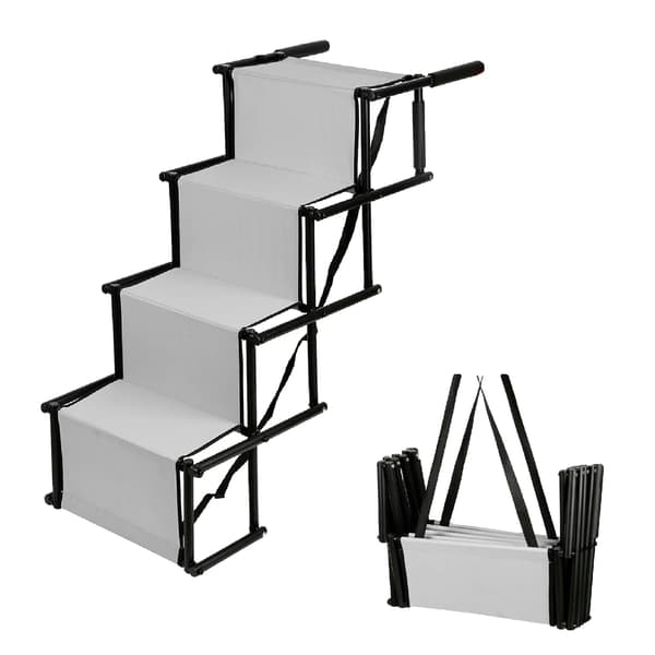 Hundtrappa, Fällbar Design, Justerbar Höjd,GRÅ