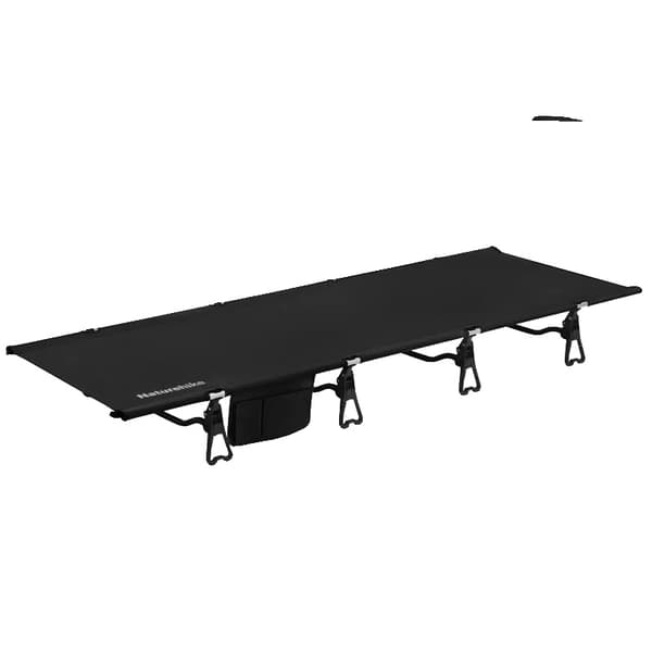 Fällbar säng, lättviktsdesign, bärbar för camping,SVART