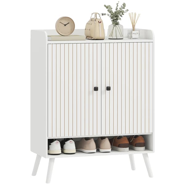 Sko Rack, Justerbara Hyllor, Elegant Design, 75X35X97 cm, Vit