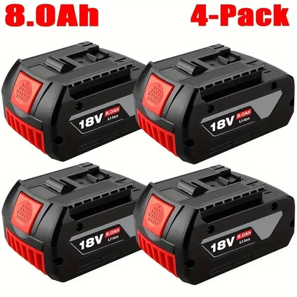 Batteri, 8000mAh kapacitet, säkerhetscertifierat, 4st batteri 8.0AH